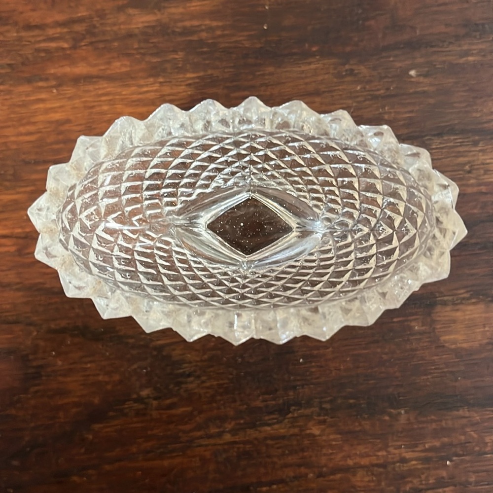 Depression Glass Westmoreland English Hobnail Crystal Clear Salt Cellar - Picture 6 of 6